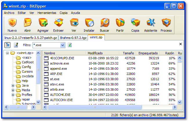 BitZipper main screen