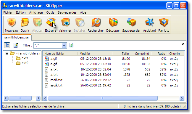 Extraire des fichiers à partir d'un fichier RAR